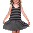 thumbnail image 1 of Kavio! Little Girls 3-6X Striped Jersey Scoop Neck Racer Back Tank Dress Striped Heather/Black 6X, 1 of 3