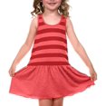 thumbnail image 1 of Kavio! Little Girls 3-6X Striped Jersey Scoop Neck Racer Back Tank Dress Striped Heather/Red 5/6, 1 of 3