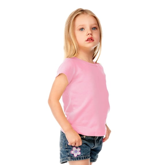 Kavio Little Girls Baby Doll Short Sleeve Shirt Top P1C0153 - Baby Pink - 3