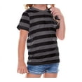 thumbnail image 1 of Kavio TJP0605 Toddlers Striped Jersey Crew Neck Short Sleeve Tee-StripedHeather/Black-5T, 1 of 2