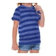 thumbnail image 1 of Kavio TJP0605 Toddlers Striped Jersey Crew Neck Short Sleeve Tee-StripedHeather/CobaltBlue-3T, 1 of 1