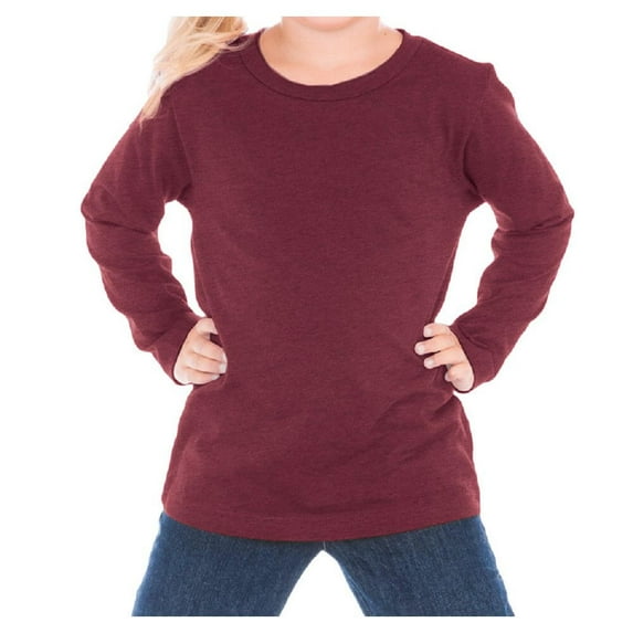 Kavio! Toddlers Crew Neck Long Sleeve Heather Wine 4T