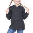 thumbnail image 1 of Kavio! Toddlers French Terry Raw Edge Long Sleeve Hoodie w. Pouch Ht.Charcoal 5T, 1 of 1
