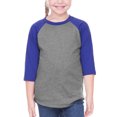 thumbnail image 1 of Kavio! Toddlers Jersey Contrast Raglan 3/4 Sleeve Baseball Tee Dark H.Gray/Cobalt Blue 2T, 1 of 1