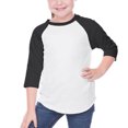 thumbnail image 1 of Kavio! Toddlers Jersey Contrast Raglan 3/4 Sleeve Baseball Tee White/Black 2T, 1 of 1