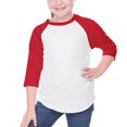 thumbnail image 1 of Kavio! Toddlers Jersey Contrast Raglan 3/4 Sleeve Baseball Tee White/Red 3T, 1 of 1
