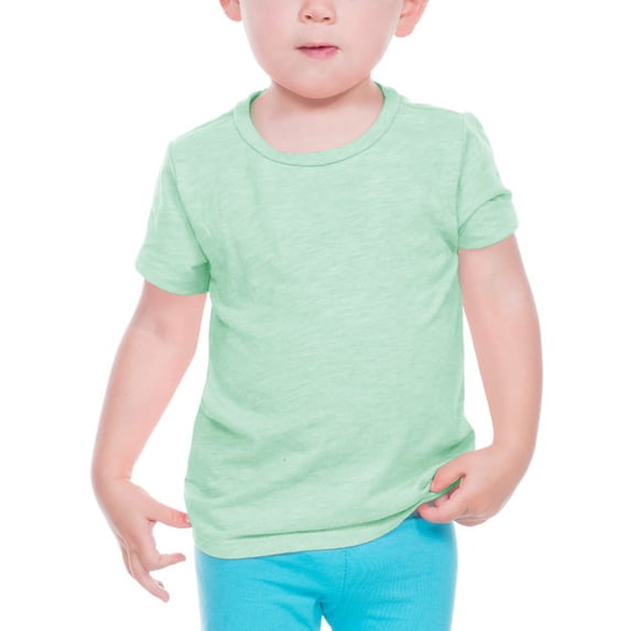 Kavio! Unisex Infants Slub Crew Neck Short Sleeve Ice Green 18M