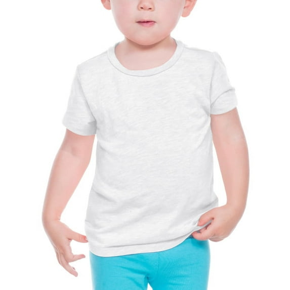 Kavio! Unisex Infants Slub Crew Neck Short Sleeve White 12M
