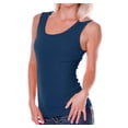 thumbnail image 1 of Kavio! Women Double Rolling Raw Edge Tank Indigo S, 1 of 2