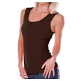 thumbnail image 1 of Kavio Women Raw Edge Tank Double Rolling Style W2C0350 - Brown - 2X-Large, 1 of 1