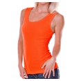 thumbnail image 1 of Kavio Women Raw Edge Tank Double Rolling Style W2C0350 - Varsity Orange - 2X-Large, 1 of 1