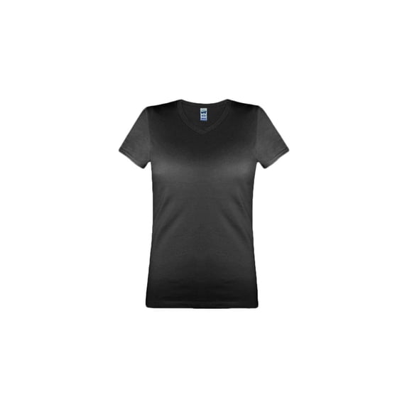 Kavio Women Short Sleeve V Neck Top WJC0346 - Black - 2X-Large