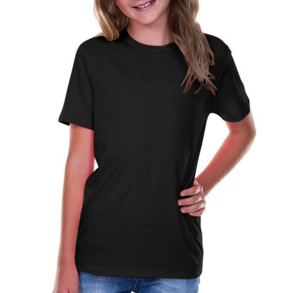 Kavio! Youth Crew Neck Short Sleeve Tee Jersey CVC.(Replaces 0263) Black XS