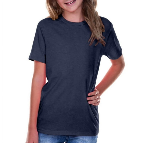 Kavio! Youth Crew Neck Short Sleeve Tee Jersey CVC.(Replaces 0263) Navy XS