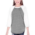 thumbnail image 1 of Kavio! Youth Jersey Contrast Raglan 3/4 Sleeve Dark H.Gray/White S, 1 of 2
