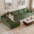 thumbnail image 1 of CKEASEAN 135" Oversized Boneless Couch with Left L-Shape Chaise, Modern Modular Sectional Sofa with Deep Seat, No Assembly Required, Cloud Sectional Couch, Corduroy Fabric, 1 of 10