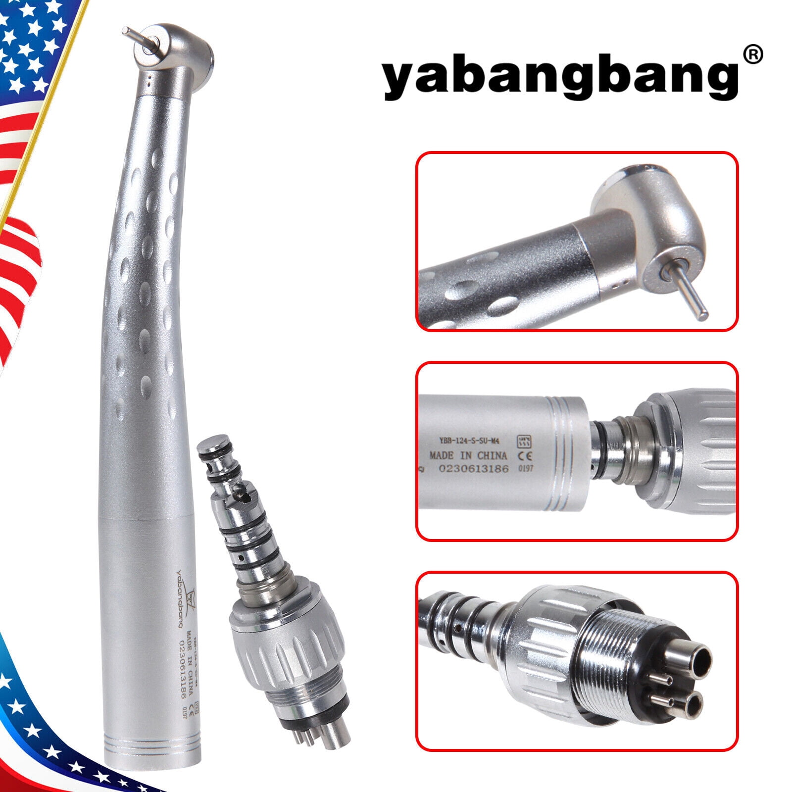 Yabangbang High Speed Dental Handpiece With 4-Hole Quick Coupler - Fits NSK KaVo Style