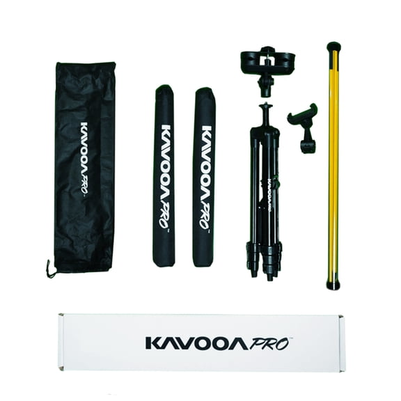 Kavooa Pro Golf Swing Training Aid with 360 Degree Allignment Sticks and Smartphone Holder Black
