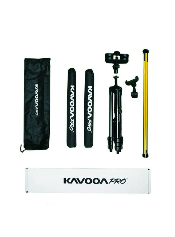Kavooa  Pro Golf Swing Training Aid with 360 Degree Allignment Sticks and Smartphone Holder Black