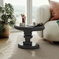 thumbnail image 1 of Kavren Modern Oval Glossy Pedestal End Table, Dark Gray, 1 of 12