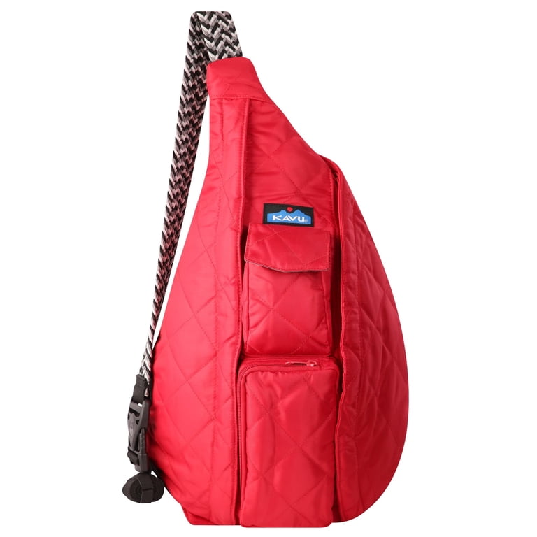 kavu mini rope bag crossbody polyester sling backpack Sack Backpack, Blackout Two exterior zip pockets for quick access to your small essential items KAVU Mini Rope Puff Bag