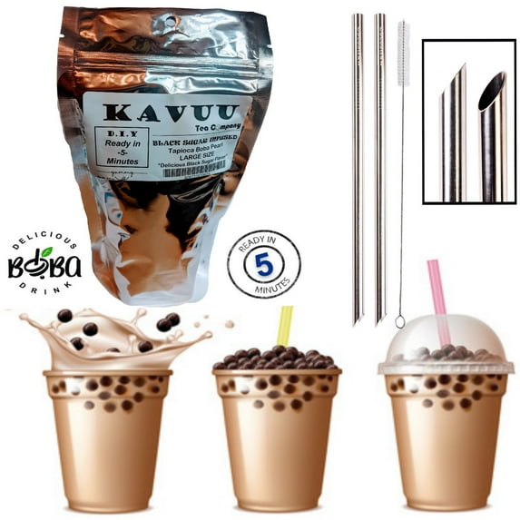 Kavuu Tea Co. Gourmet Black Boba Tapioca Pearls - 8.8 oz