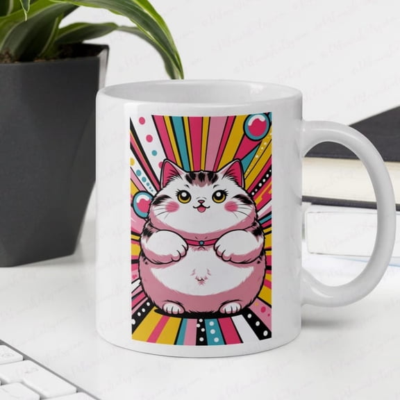 Kawa t Mug Pastel Anime Coffee Cup, Gift t Lovers.