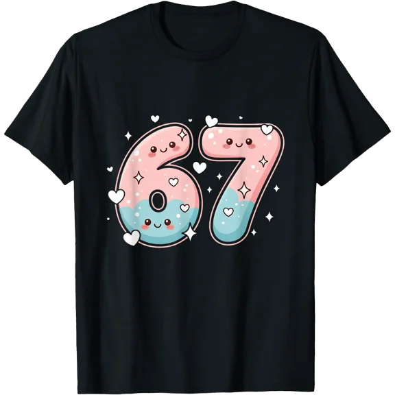 Kawaii 67 Meme Shirt Funny Cartoon Drippy Number Tee T-Shirt