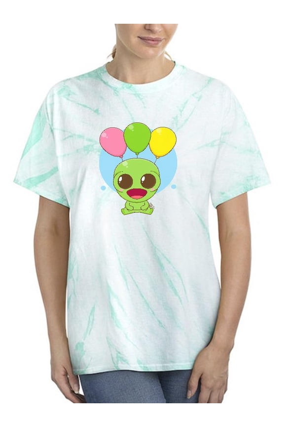 Kawaii Alien Balloons T-Shirt Tie Dye Cyclone Women -Image by Shutterstock, Female Medium