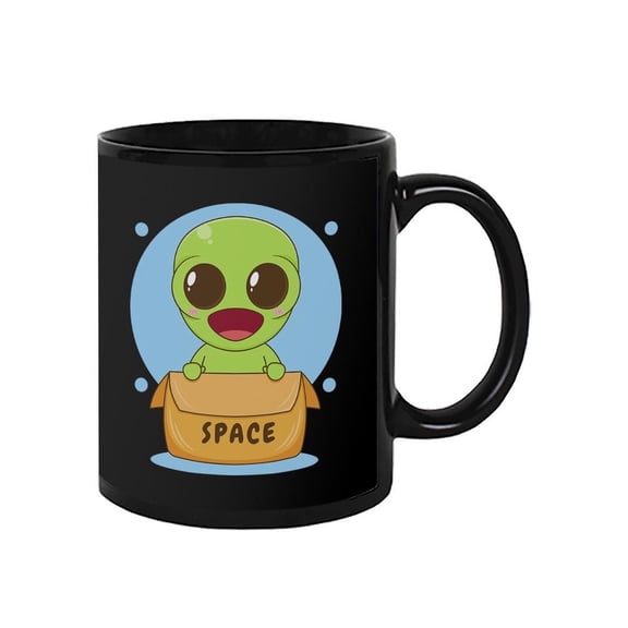 Kawaii Alien In Box Mug Mug - Image by Shutterstock,