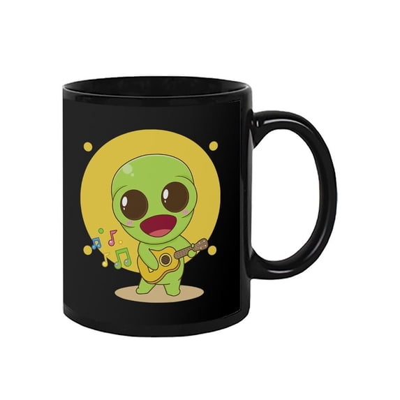 Kawaii Alien Playing Guitar Mug Mug - Image by Shutterstock,