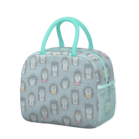 Kawaii Alpaca Insulated Lunch Tote - Durable & Portable Thermal Lunch Bag, Stylish Llama Face Design, Reinforced Handles for Women, Men, Students, Busy Professionals