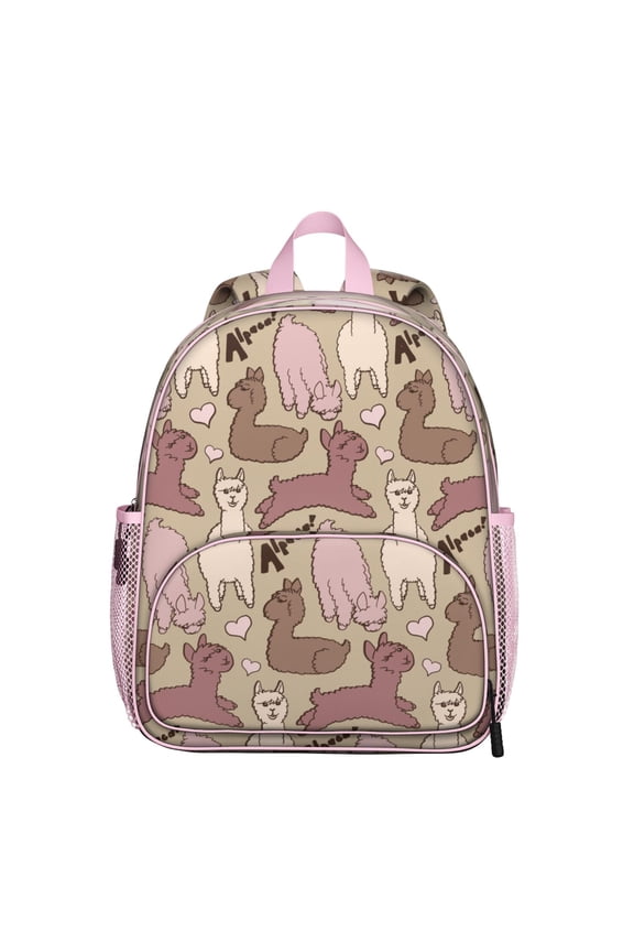 Kawaii Alpaca Student Backpack – Cute Llama Cartoon Pattern with Adorable Design, Lightweight and Durable for School