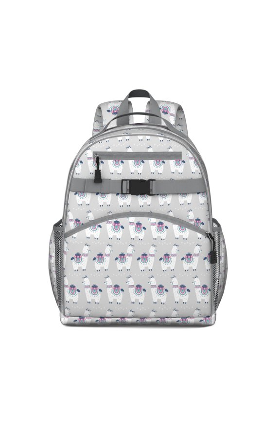 Kawaii Alpaca Toddler Backpack Cute Llama Face Design with Funny Cartoon Pattern for Students