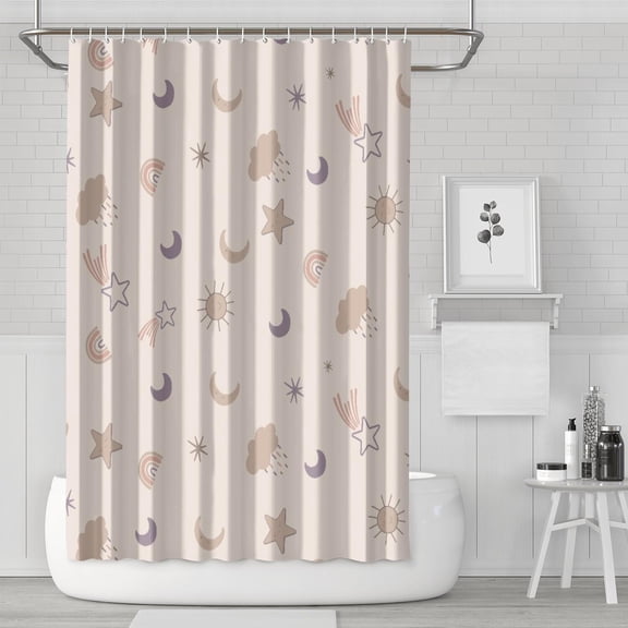Kawaii Animals Character Shower Curtain - Cute Funny Cartoon Kids Bathroom Decor, 72x72 Inch Fade-Resistant Machine Washable Waterproof Hotel Style Drapes