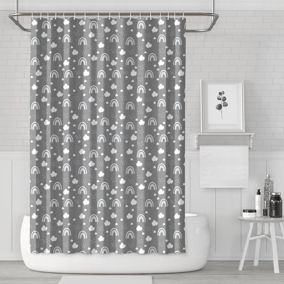 Kawaii Animals Character Shower Curtain - Cute Funny Cartoon Kids Bathroom Decor, 72x72 Inch Fade-Resistant Machine Washable Waterproof Hotel Style Drapes