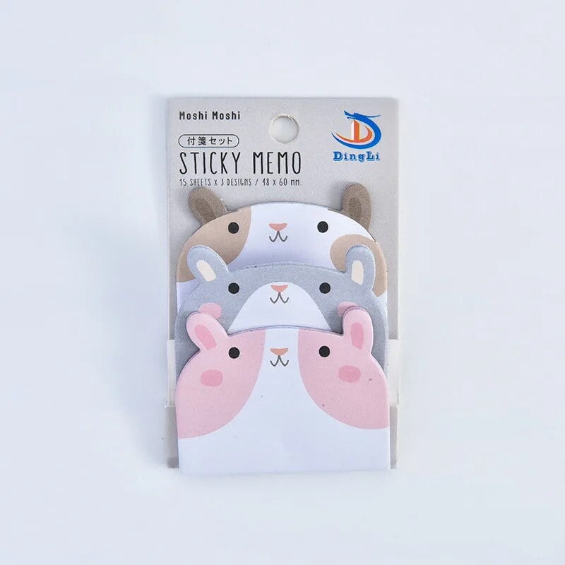 Kawaii Animals Party 3 Layers Sticky Notes Memo Pad To Do List Planner ...