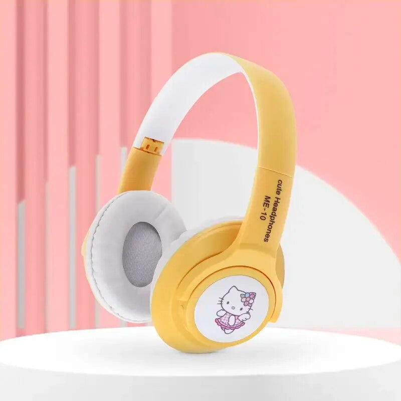 Kawaii Anime Cartoon Hello kitty Wireless Headphones Cute 3.5MM Wired Headphones Bluetooth Headset For PS4 MP3 Player Girls Gift Walmart