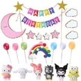 thumbnail image 1 of Kawaii Anime Figures & Rainbow Cake Decorations for Girls Happy Birthday Cake Toppers Cartoon Theme Party Decorations, 1 of 4