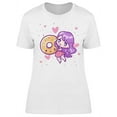 thumbnail image 1 of Kawaii Anime Girl Donut T-Shirt Women -Image by Shutterstock, Female Small, 1 of 2