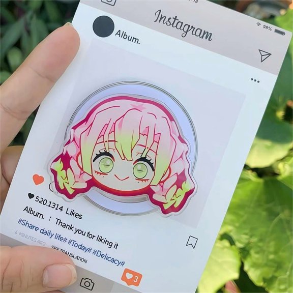 Kawaii Anime Girl Phone, Cute Pinky Girl Phone For Anime Lovers, Anime Phone Grip, Everyday Style Phone Holder, E-Reader Accessory