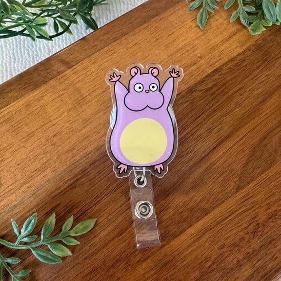 Kawaii Anime Mouse Badge Reel, Cute Pediatric Nurse ID Holder, Gamer Teacher Name Tag, Otaku Coworker Gift, Japanese Cartoon Badge Clip