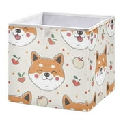Kawaii Anime Shiba Inu 2 Storage Box, Fabric Cube Storage Box, Collapsible Storage Box Bins, Portable Open Home Storage Bins, Closet Organizers Box for Bedroom Office Car Trunk