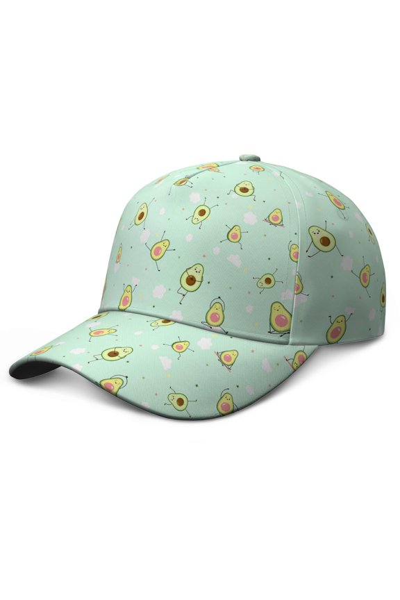 Kawaii Avocado Illustration Snapback - Unisex Adjustable Hat for Casual & Sportswear
