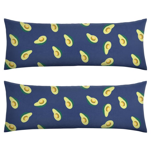 Kawaii Avocado Pattern Body Pillow Cover 20x54 - Aesthetic Fruit Art Design Long Pillowcase with Zipper, Breathable Soft Machine Washable Pillow Slipcover for Home & Office
