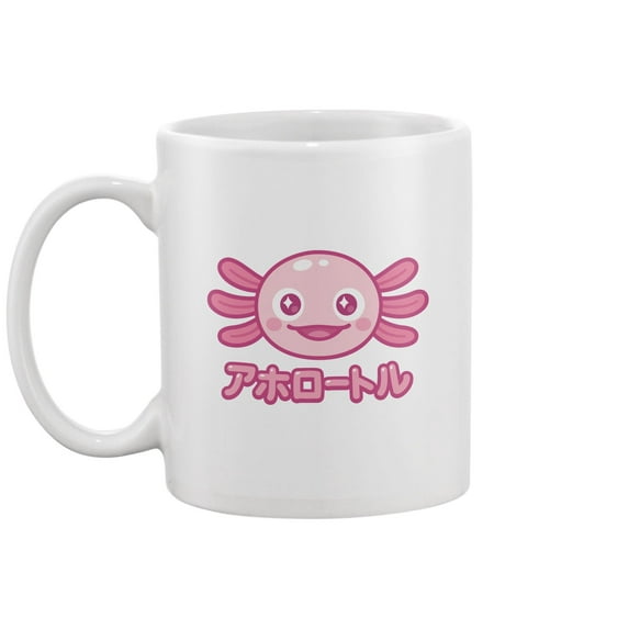 Kawaii Axolotl Face Katakana Mug -Image by Shutterstock