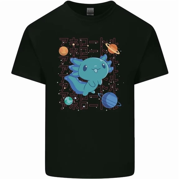 Kawaii Axolotl In Space Mens Womens T-Shirt