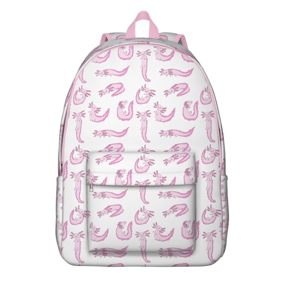 Kawaii Axolotl School Backpack with Cute Cartoon Fantasy Creature Design, Waterproof Colorful Bookbag for Teens, Adorable Gift for Axolotl Lovers & Daily Travel Use
