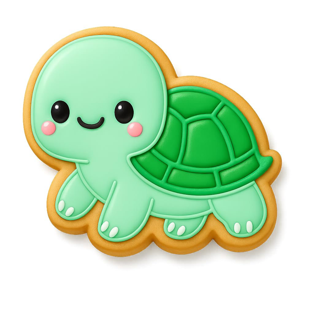 Kawaii Baby Land Turtle Cookie Cutter - 4x3.65