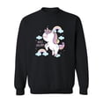 thumbnail image 1 of Kawaii Baby Unicorn Jumping Sweatshirt Women -Image by Shutterstock, Female Medium, 1 of 4
